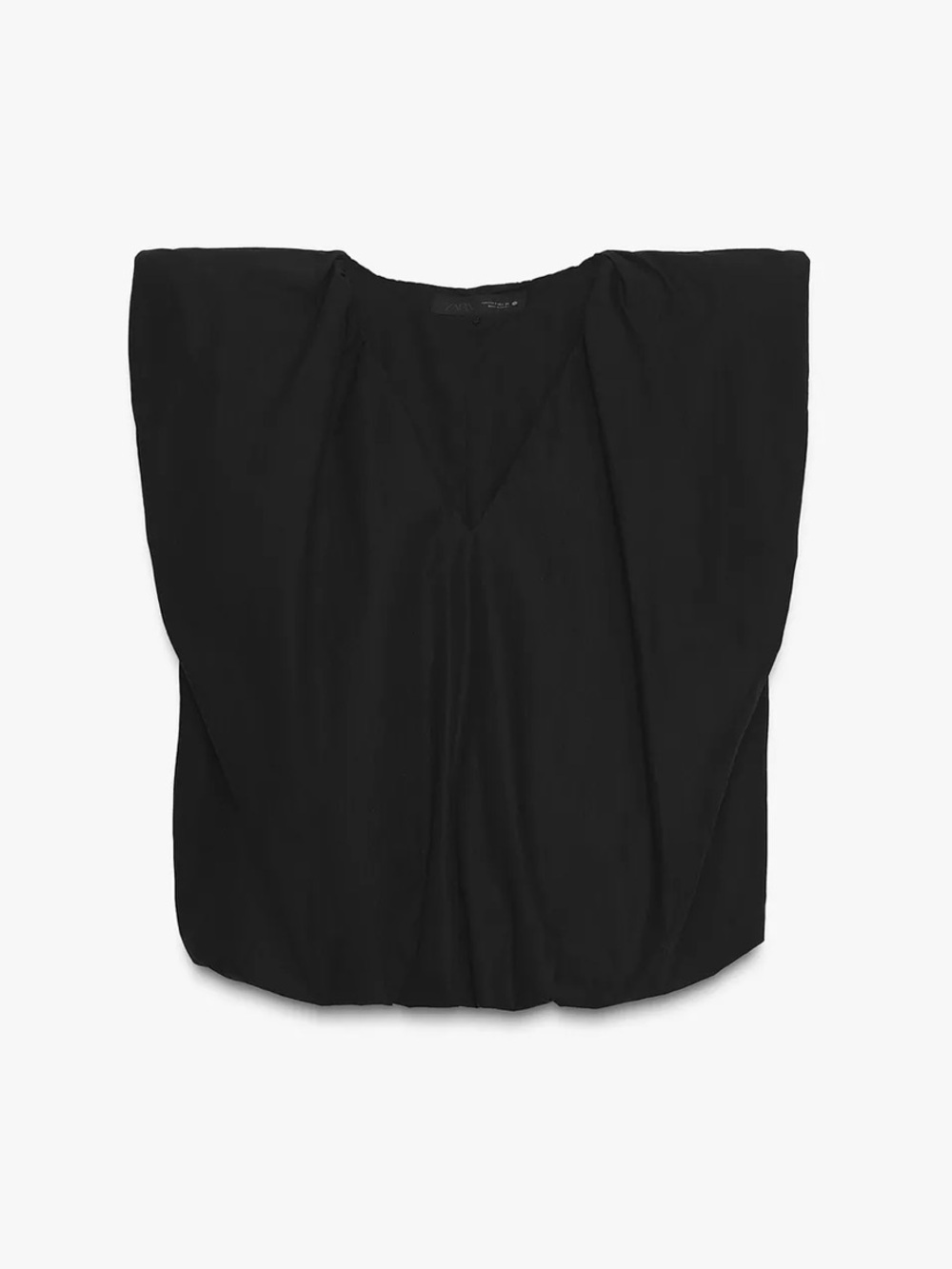 🆕 ZARA balloon poplin top with a V-neck design.